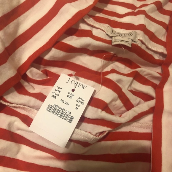 J Crew Red/white striped off the shoulder top NWT! - Picture 2 of 4